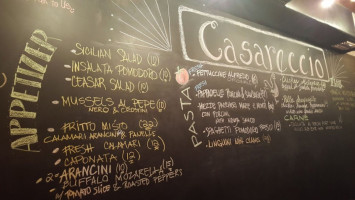 Casareccio Italian Trattoria Tapas Vino menu
