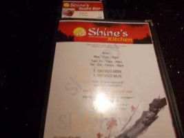 Shine's Asian Fusion Bistro menu