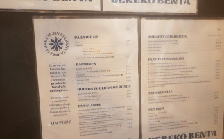 Bereko Benta Izpegi, Erratzu menu