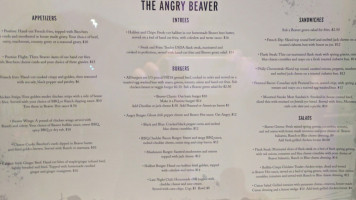 The Angry Beaver menu