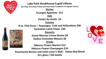Lake Park Steakhouse food