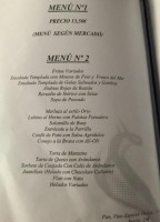 Asador Ordoki menu