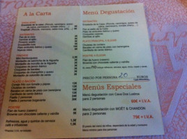 Mi Casa Alicante menu