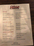 The Rose Grille menu