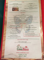 Las Cazuelas Mexican menu