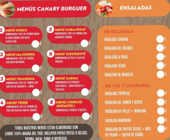 Canary Burguer menu