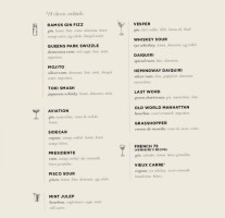 Eleven Twenty-two Cocktail Lounge Speakeasy menu