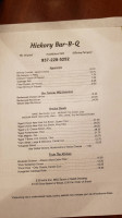 Hickory Bar-B-Que menu