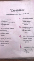 Maria Jose menu