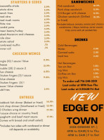 Edge Of Town menu