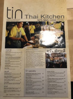 Tin Thai Kitchen menu