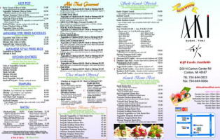 Aki Sushi Thai menu