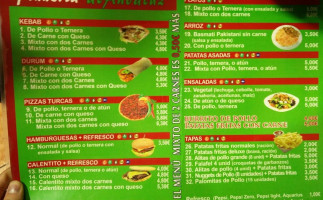 Kebab España menu