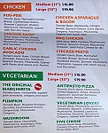 I Love Pizza menu
