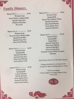 Harvey's Family Restaurant menu