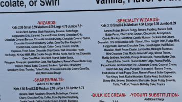 Ice Cream Shack Of Sunnyland menu