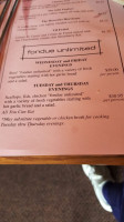 Fondue Stube menu