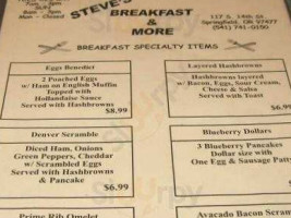 Steve's Breakfast More menu