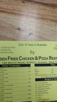 Golden Fried Chicken menu