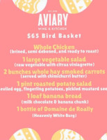 Aviary Wine Kitchen menu