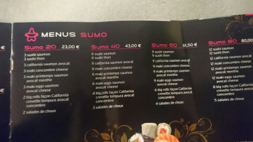 Sushi Sumo menu