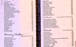 La Paella menu