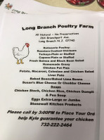 Long Branch Poultry Farm menu