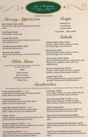 Joe Company Cafe menu