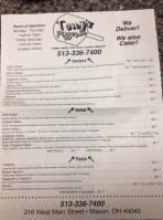 Tony's Pizzeria menu