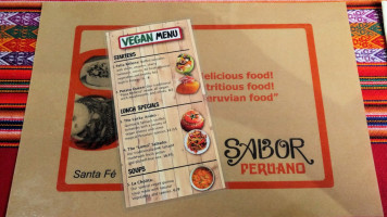 Sabor Peruano Food, Empanadas, Vegan In Santa Fe menu
