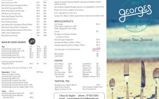 George's Beach Club menu