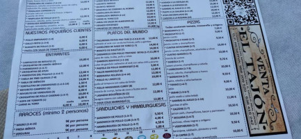 Venta La Parada menu