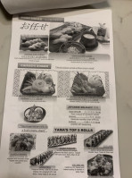 Yama Lzakaya Sushi menu