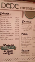 Bar Restaurante Pepe Campaspero menu