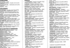 Pizzeria La Barretina menu