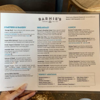 Barnie's Coffee Tea menu