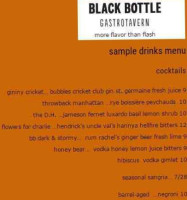 Black Bottle menu