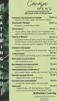 Reflections Cafe Catering menu