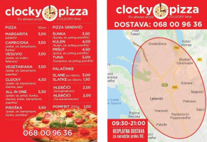 Clocky Pizza food