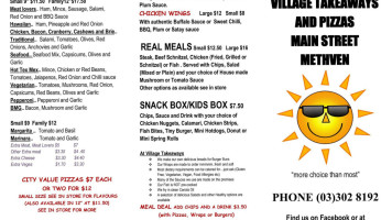 Village Takeaways And Pizzas menu