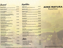Aung Maylika menu