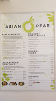 Asian Pear menu