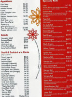 Vic Sushi menu