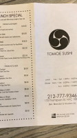 Tomoe Sushi menu