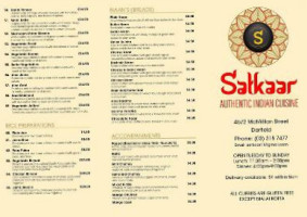 Satkaar Indian Takeaway menu