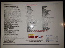 Sushi One Spot menu