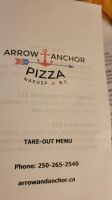 Arrow And Anchor Pizza menu