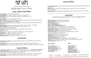 Fat Cats menu