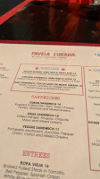 Favela Cubana menu