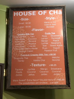 House Of Cha menu
